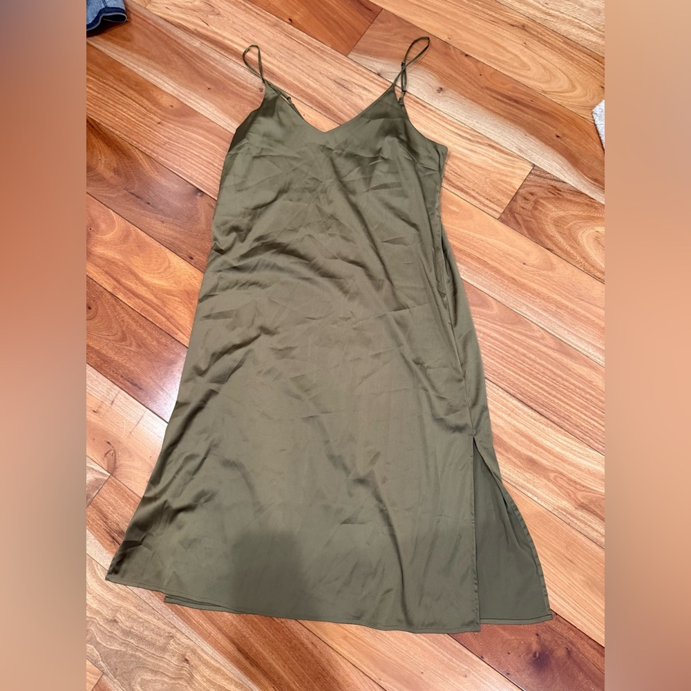 Olive Green Slip Dress